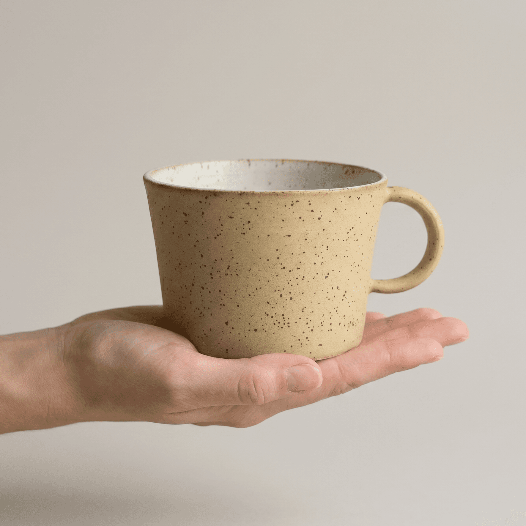 Benekli Krem Stoneware Kupa — thumbnail 3