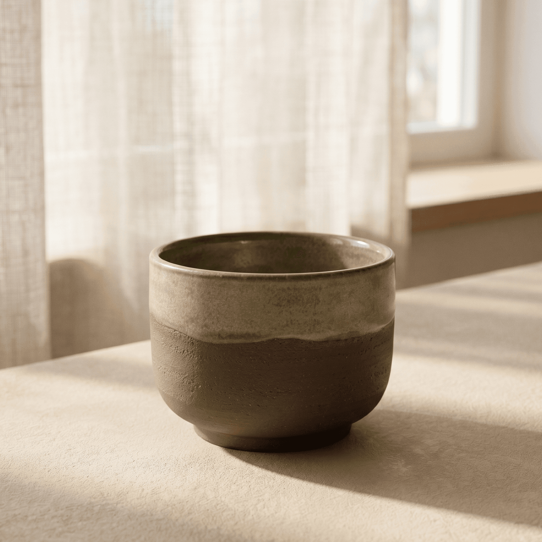 Semi Matte Green Glazed Stoneware Cup — thumbnail 3
