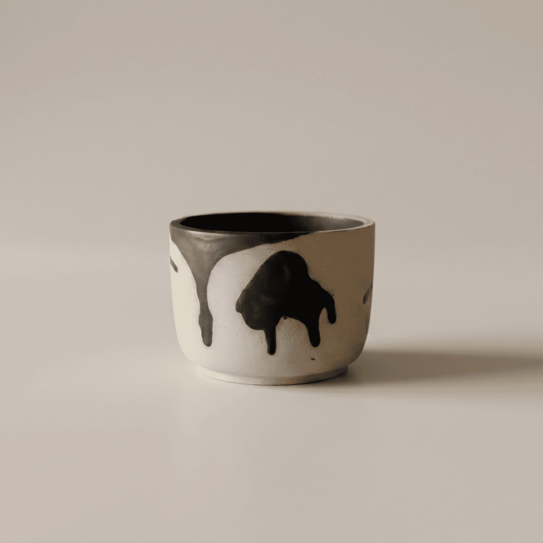 Matte Black Patterned Stoneware Cup — thumbnail 4