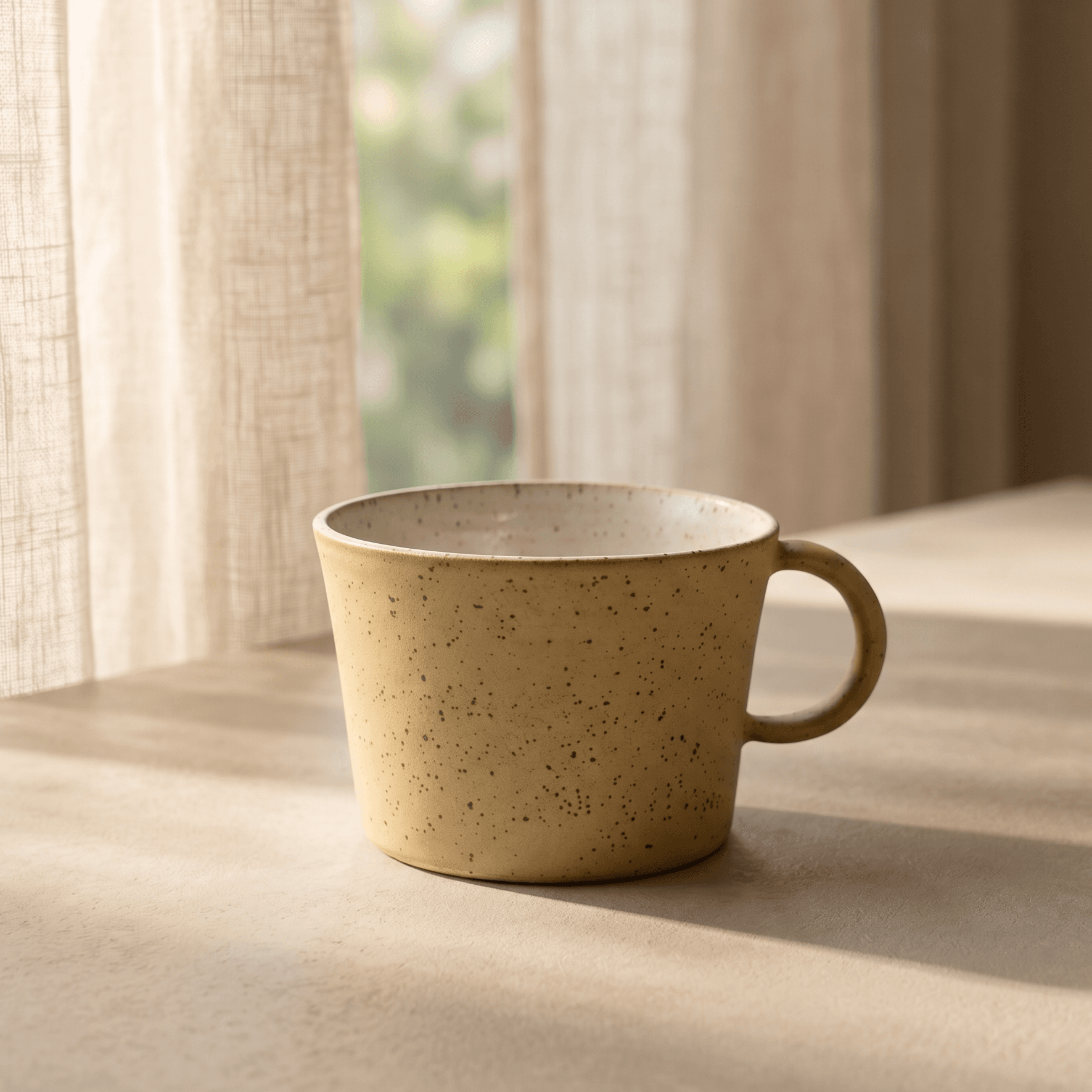 Benekli Krem Stoneware Kupa — thumbnail 2