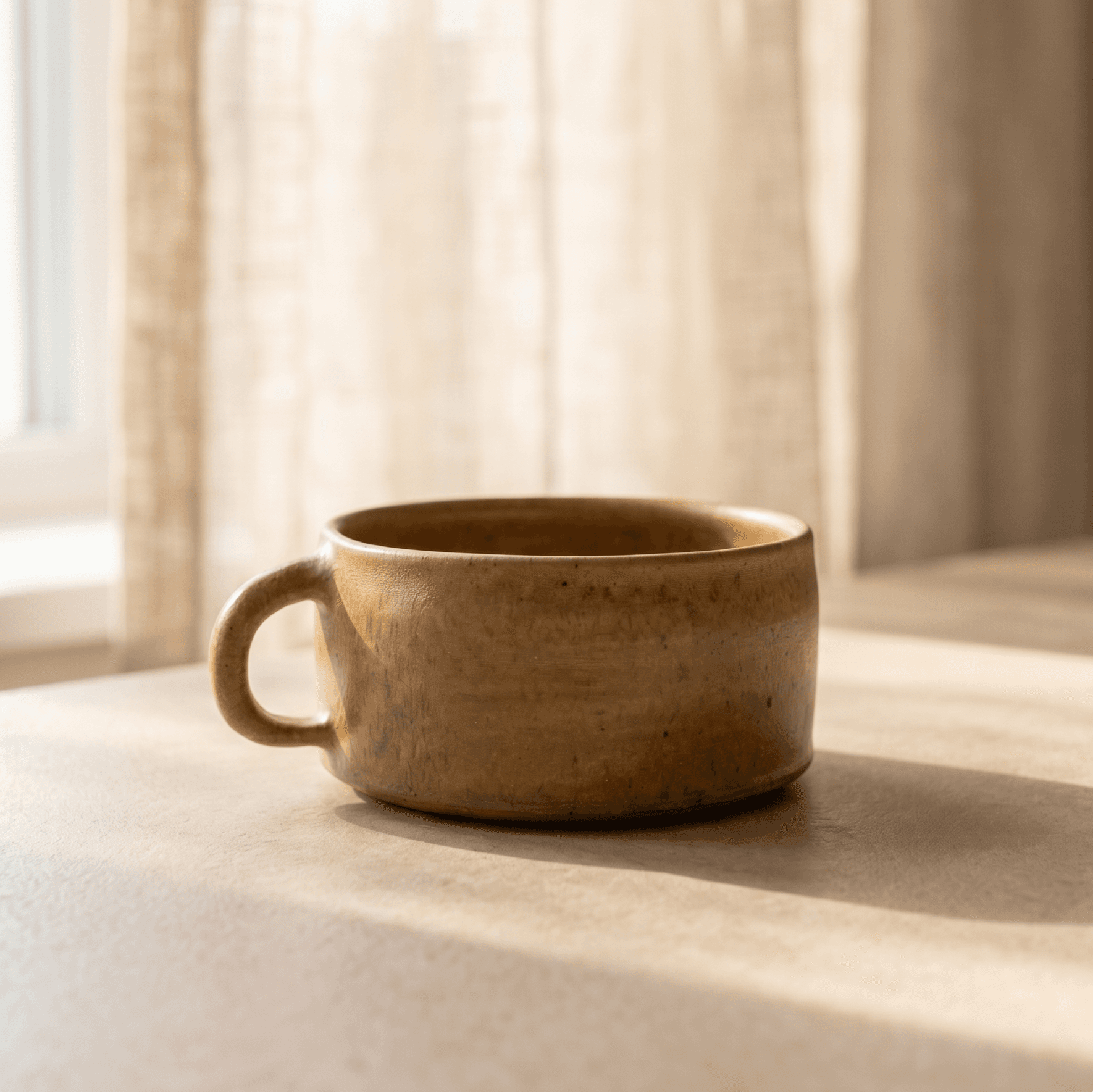 Handmade Brown Stoneware Mug — thumbnail 3