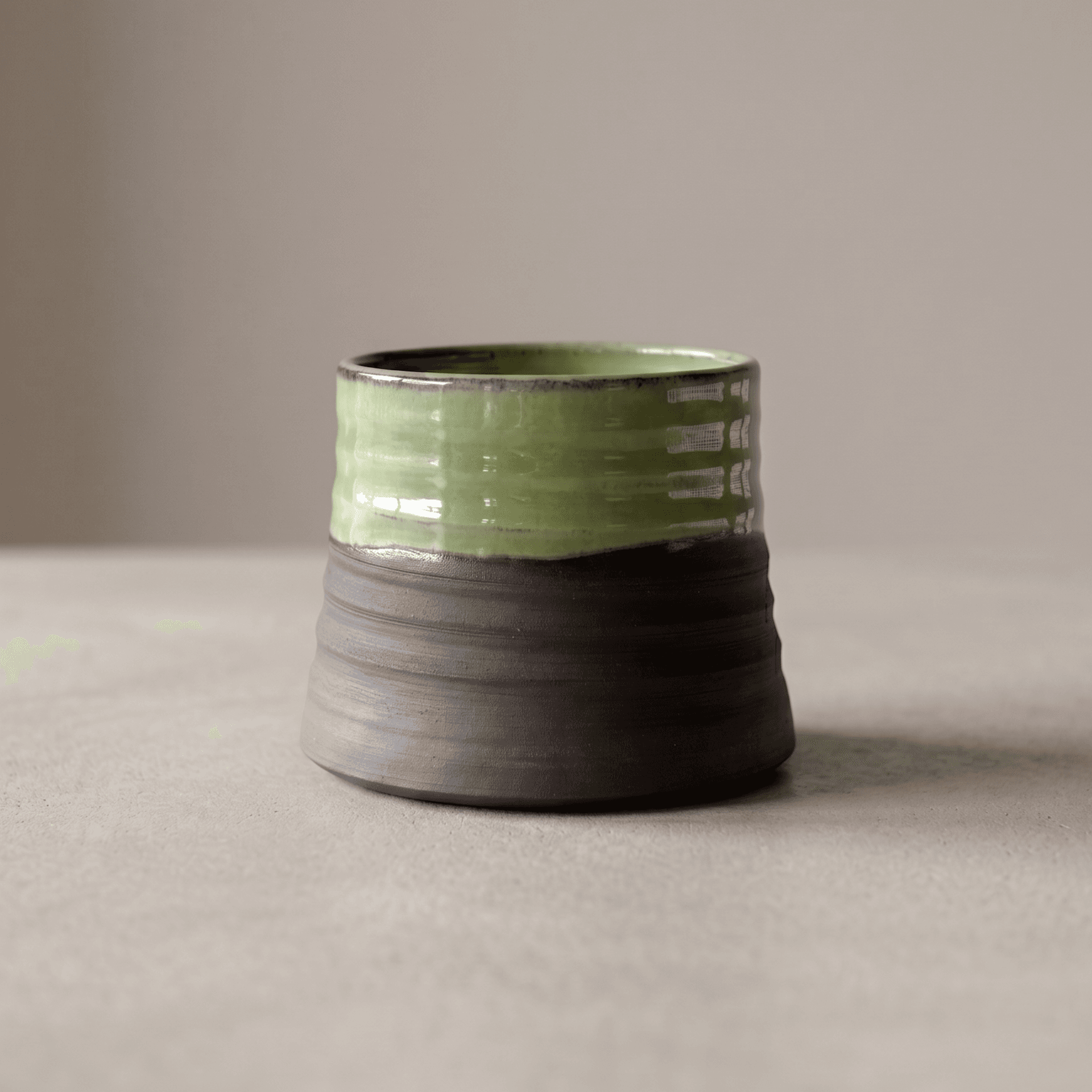 Green Glazed Stoneware Cup