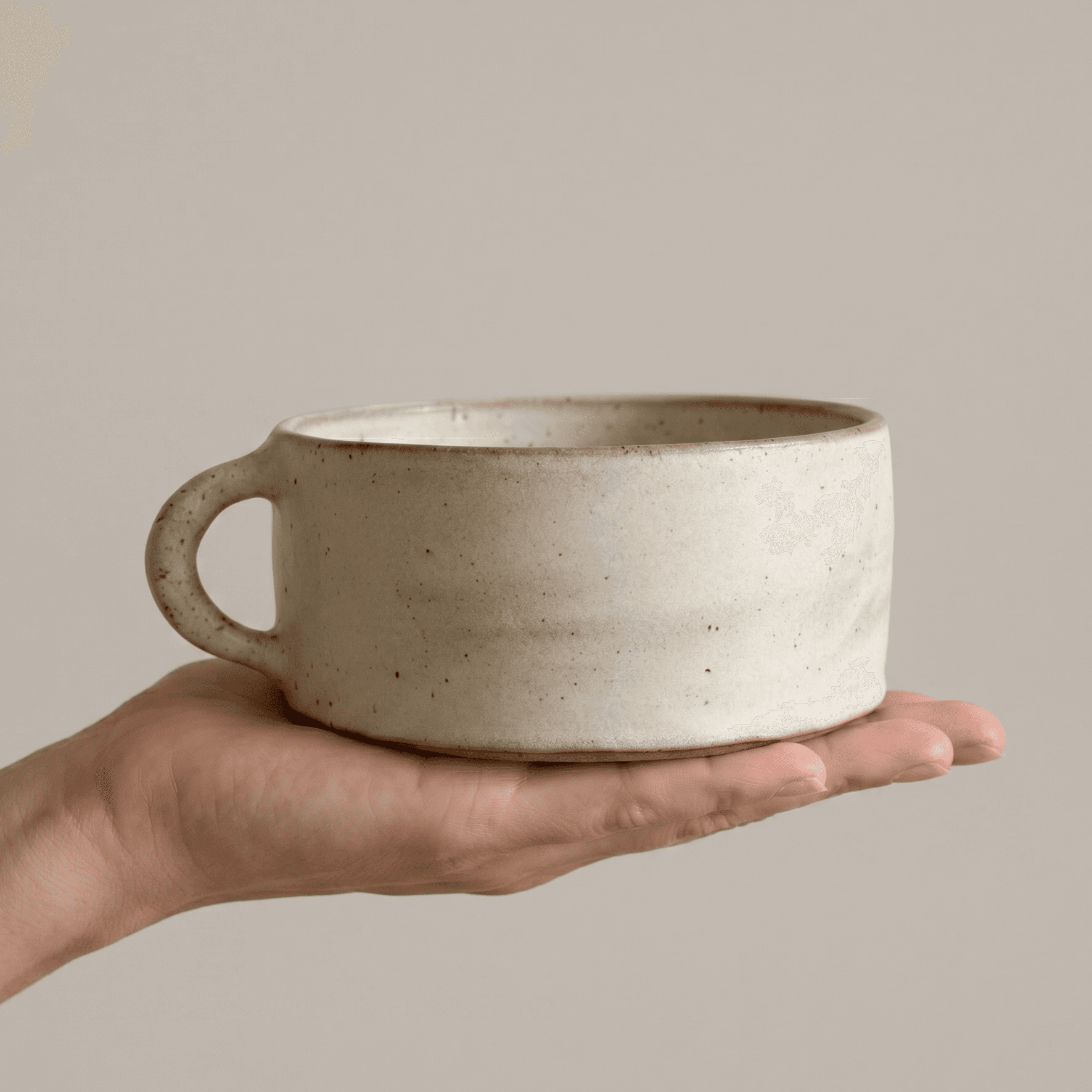 Krem Stoneware Kupa — thumbnail 3
