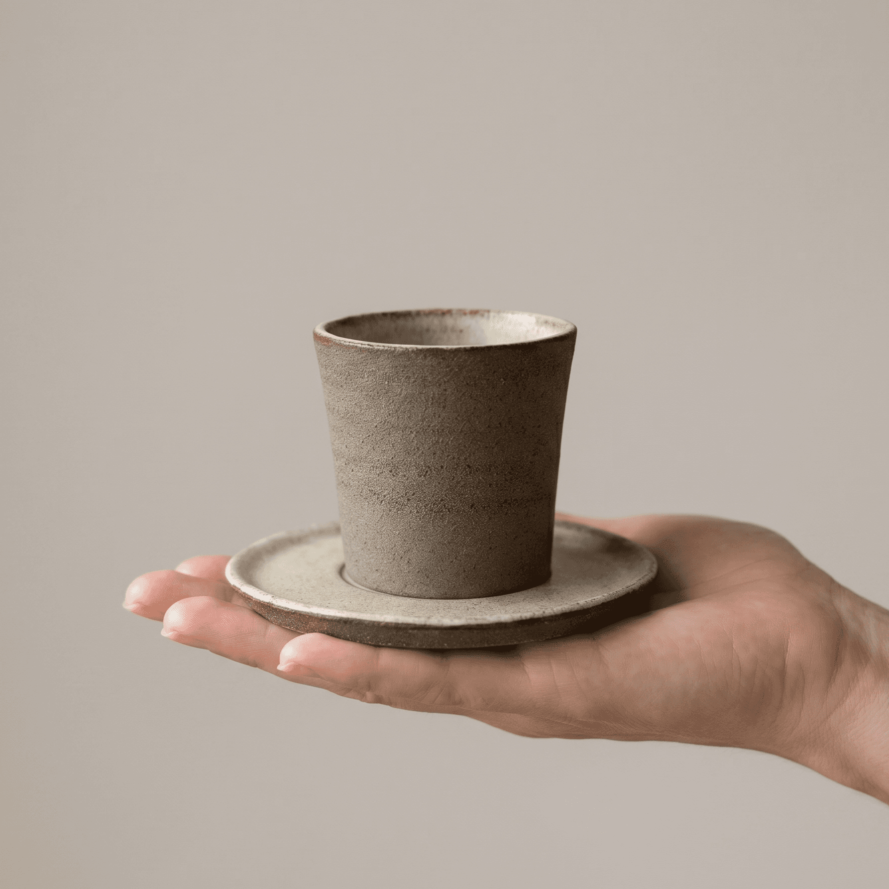 Textured Stoneware Espresso Cup Set — thumbnail 2