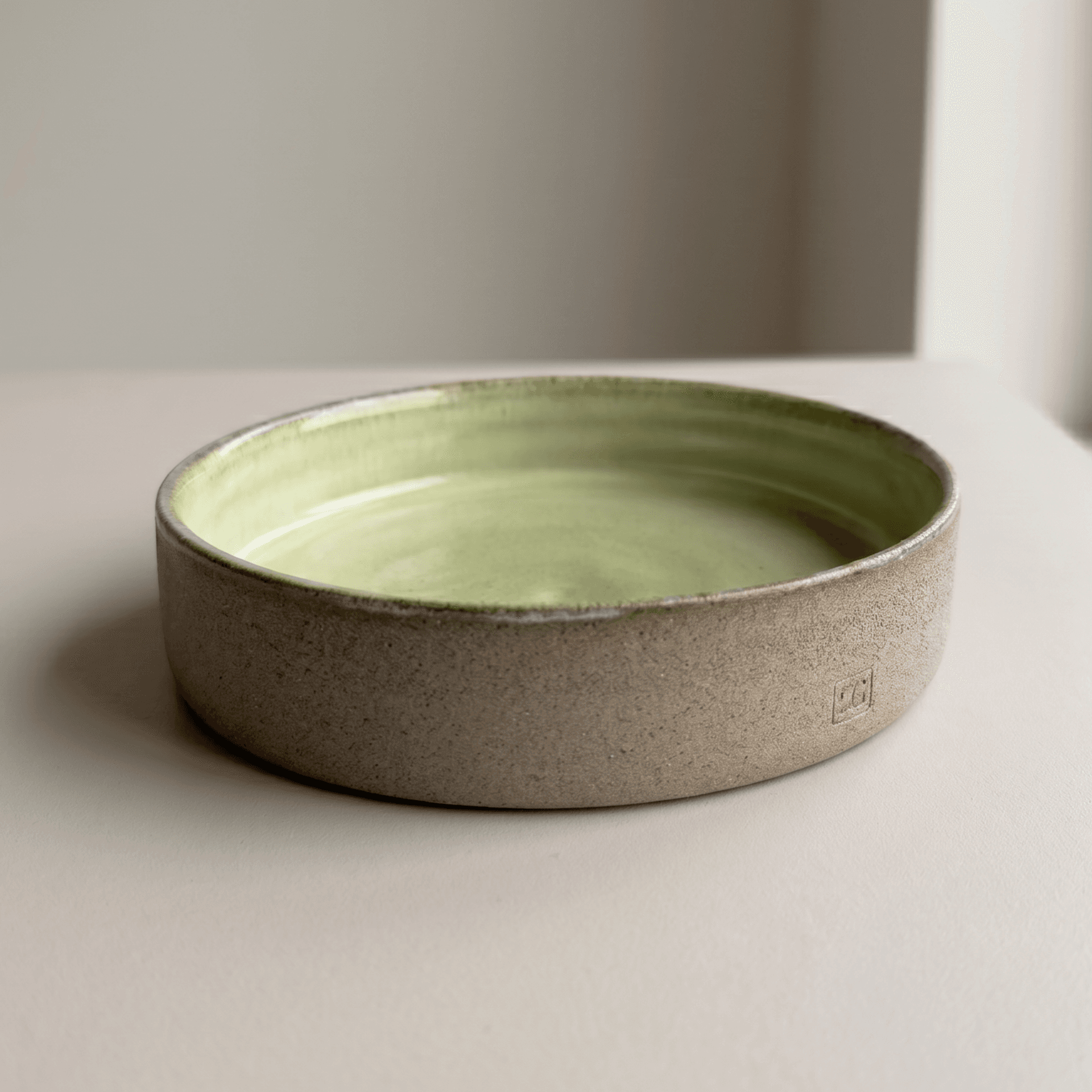 Green Glazed Stoneware Meze & Snack Plate — thumbnail 1