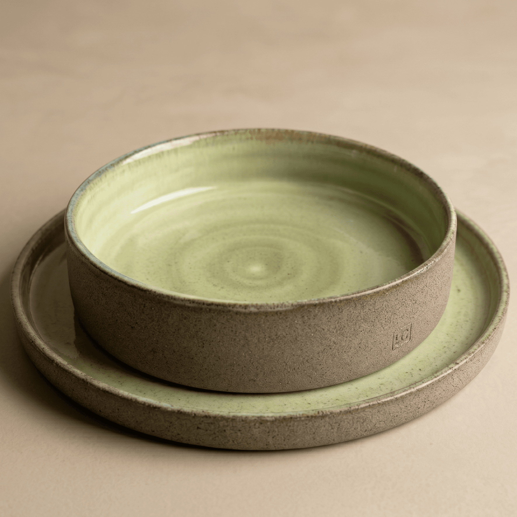 Green Glazed Stoneware Meze & Snack Plate — thumbnail 3