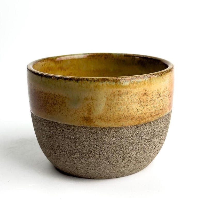 Stoneware Latte Cup, Brown Gloss
