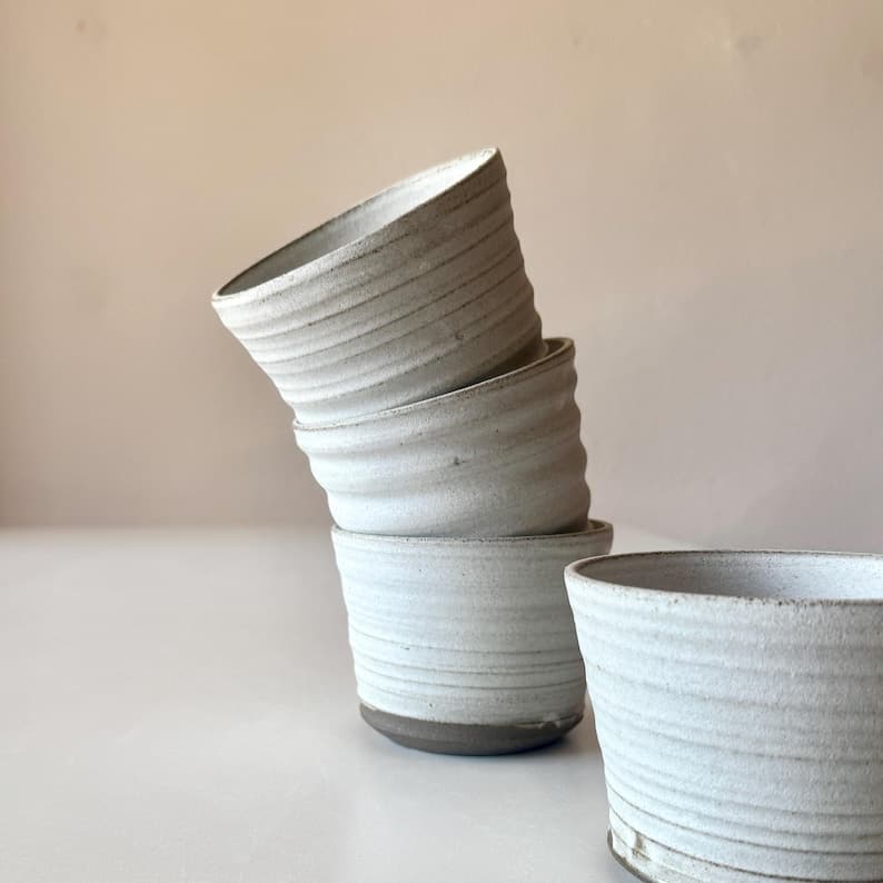 Black Stoneware Tumbler, White Contrast