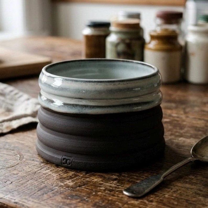 Black Sculptural Stoneware Mug