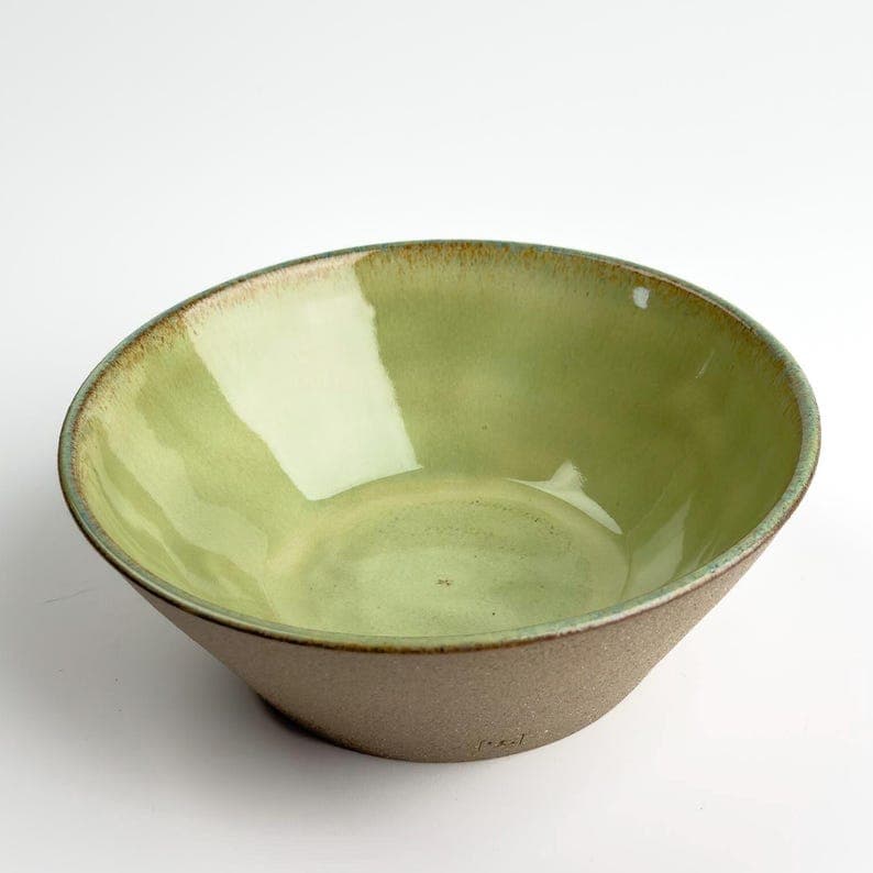 Green Glaze Stoneware Bowl