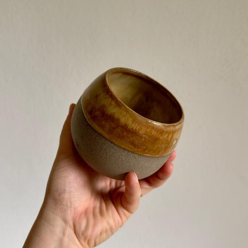 Textured Gray Ceramic Tumbler