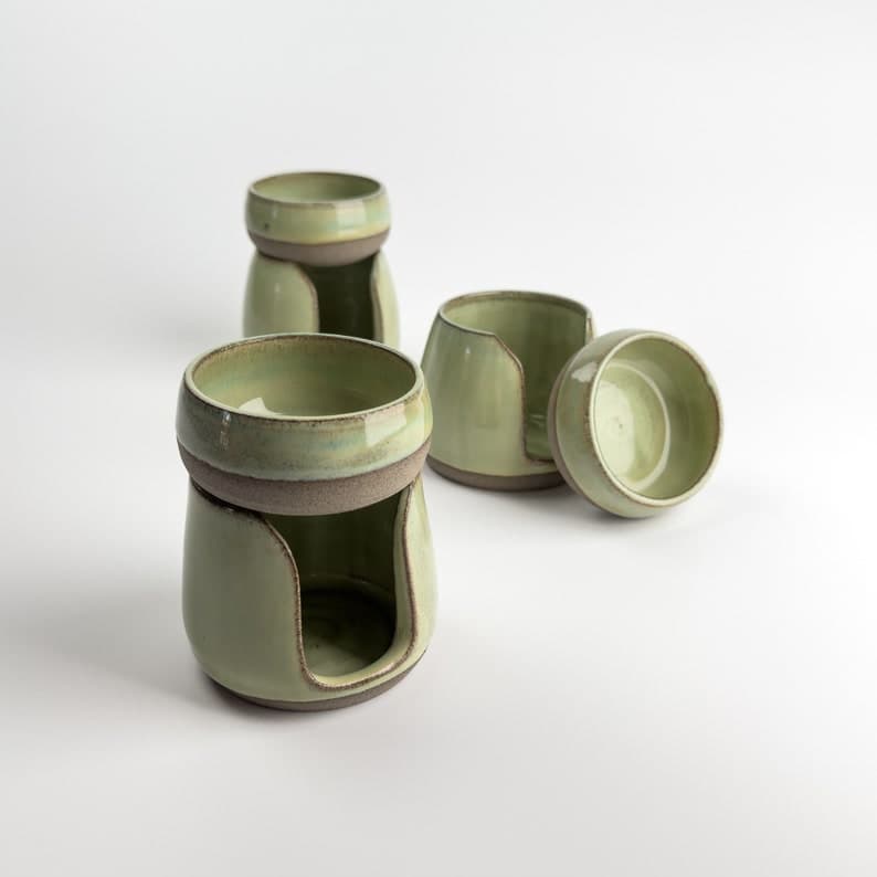 Green Glazed Oil Burner