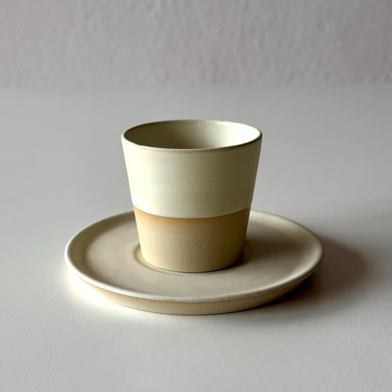 Turkish Coffee Set, White Glazed