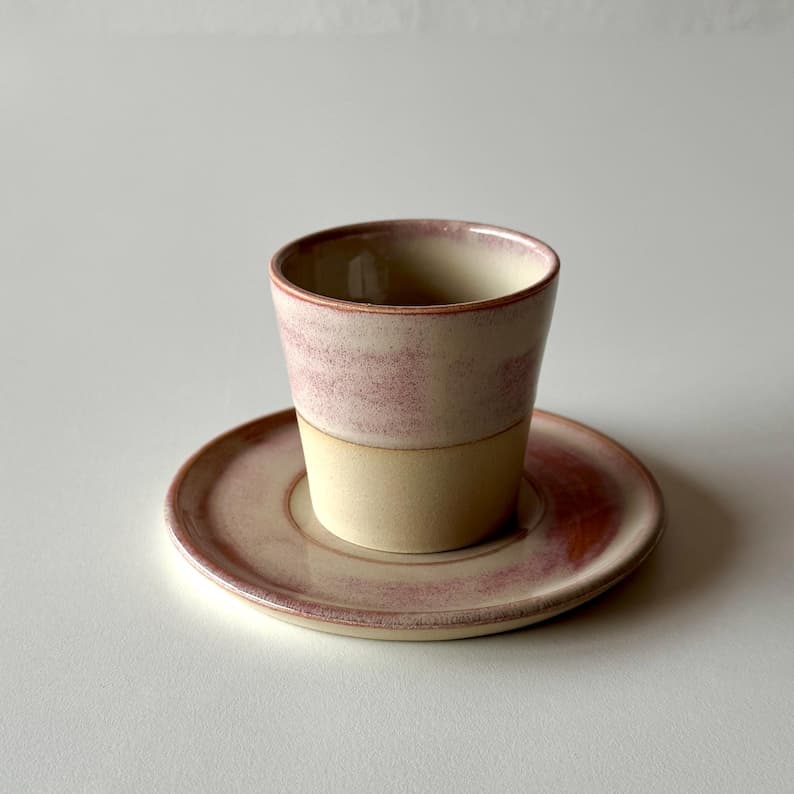 Pink Turkish Coffee Cup & Saucer