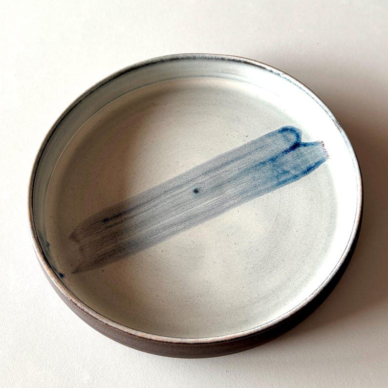 Black Plate, Navy Brushstroke