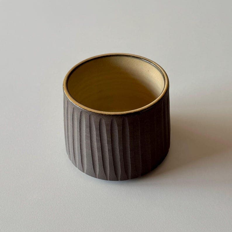 Hand Carved Tumbler, Coral Glaze